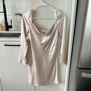 Beige Long Sleeve Dress